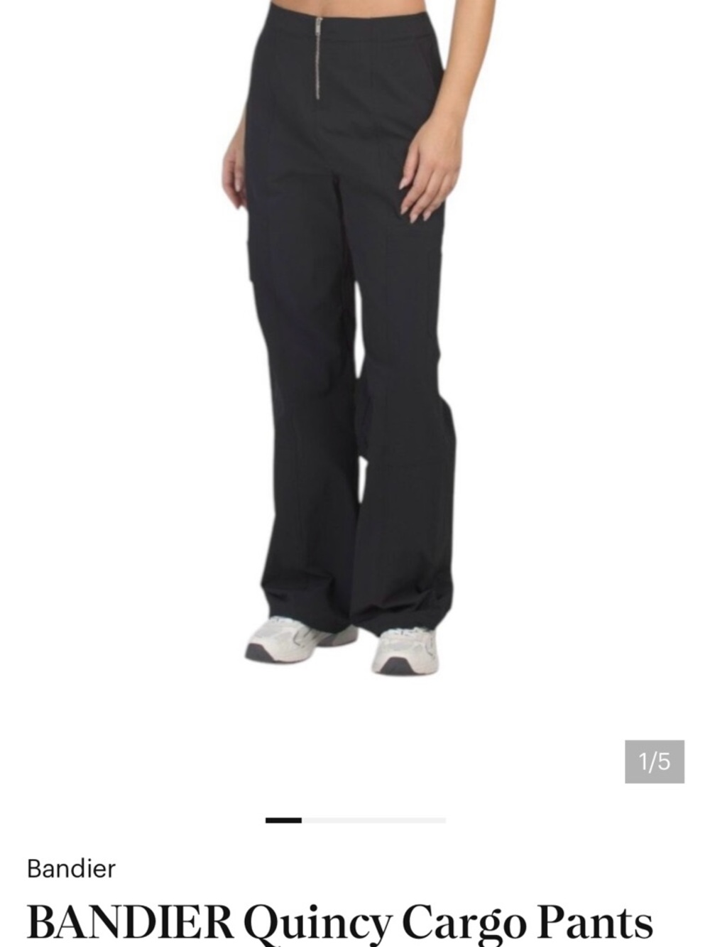 MenWide-Leg Cargo Pants — Black BANDIER nwot cargo nwot